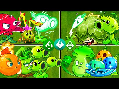 Random 4 Team Plants Appease + Electric + Enforce - Who Will Win? - PvZ2 Team Plants Battles