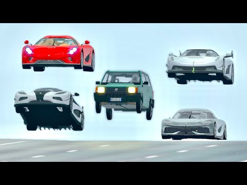 Fiat Panda Monster vs Koenigsegg Hypercars - Drag Race 20 KM