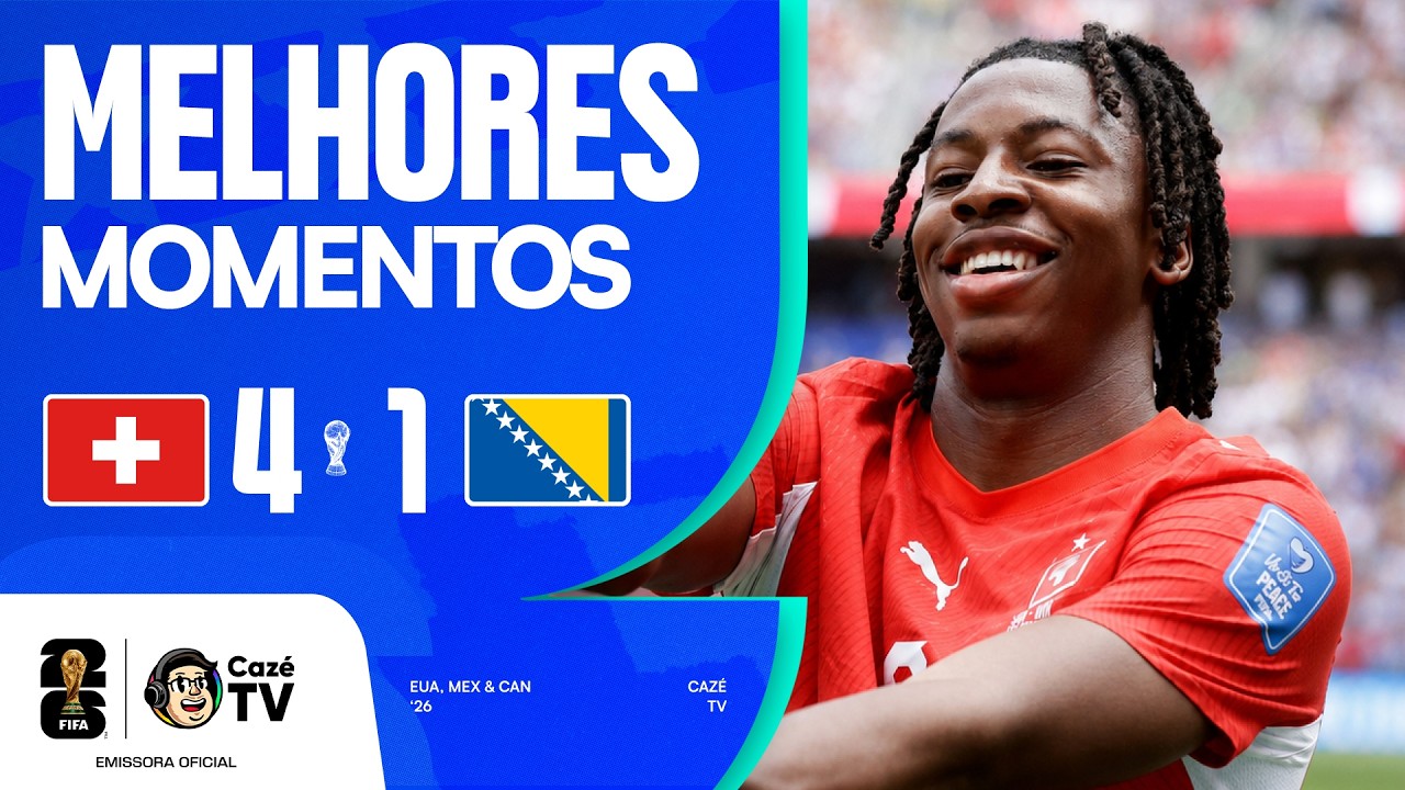 MELHORES MOMENTOS: SUÍÇA 4 X 1 BOSNIA | 2ª RODADA | COPA DO MUNDO FIFA™ 2026 | FASE DE GRUPOS