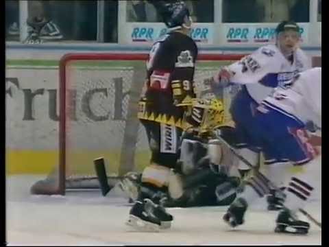 DEL 96-97 QF1 Mannheim - Krefeld 4-1 - alle Tore