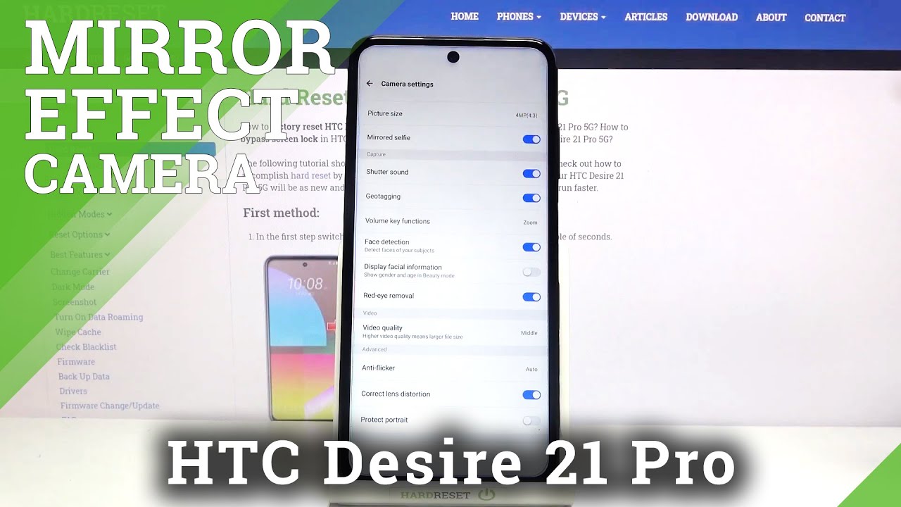How to Turn Off Camera Mirror Effect in HTC Desire 21 Pro