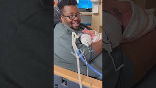Preemie&#39;s reaction to dad&#39;s song is a miracle | Humankind #Shorts