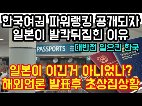 "코로나 이후 전세계 여권랭킹 나왔다 대충격 일파만파"