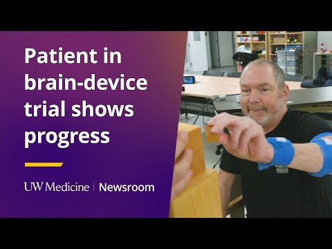 Patient in brain device trial shows progress