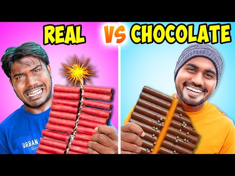 Real Crackers Vs Chocolate Cracker Challenge | SMBros Vlog