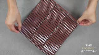 The Mosaic Factory Sevilla Kit-Kat Mini Fingers mozaïektegel 1,2x9,2cm - smoked cherry