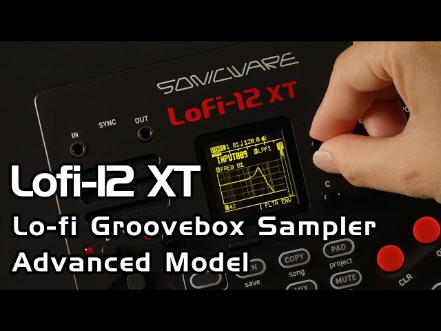 Vídeo relacionado con Sonicware Lofi-12 XT [Lo-fi Groovebox & Sampler] Muestreo retro con modo sampler de 12 bits, secuenciador por pasos de 8 pistas, 26 efectos, 15 pads sensibles a la velocidad con LED RGB
