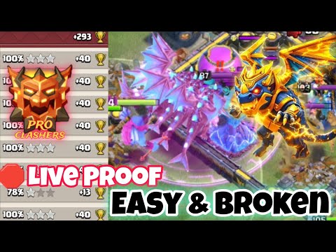 Best Attack In COC History. Super Easy & Broken Combo After BUFFED E-Drags. E-Drags+Totem. Army 👇
