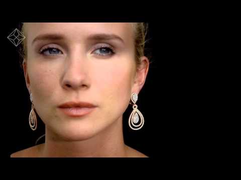 P3491 - Diamond Halo Drop Earrings 6.66CT in 18K Rose Gold