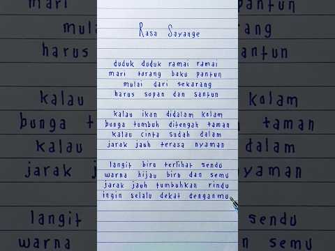 Rasa Sayange x Pantun Lyrics