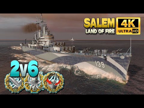 Cruiser Salem: Beautiful team play in random battle - World of Warships