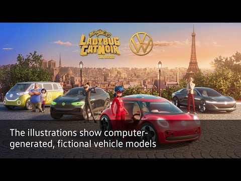 Miraculous: Ladybug & Cat Noir driving all-electric Volkswagen Hero Cars