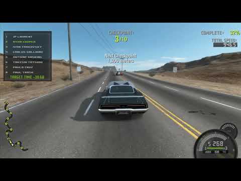 NFS Pro Street - Nevada Highway - Top Speed Run - Dodge Charger (2 miraculous saves!!)
