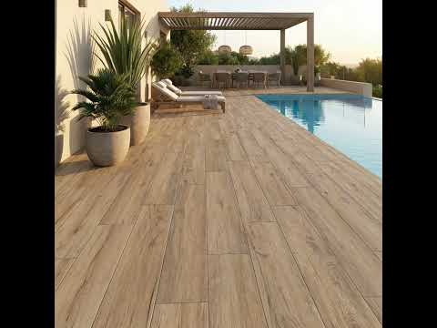 Carrelage sol extérieur effet bois Séquoia elm R11 23x120 cm