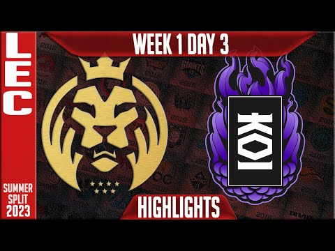 MAD vs KOI Highlights | LEC Summer 2023 W1D3 | MAD lions vs KOI