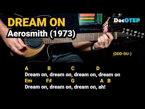 Dream On - Aerosmith (1973) Easy Guitar Chords Tutorial with Lyrics