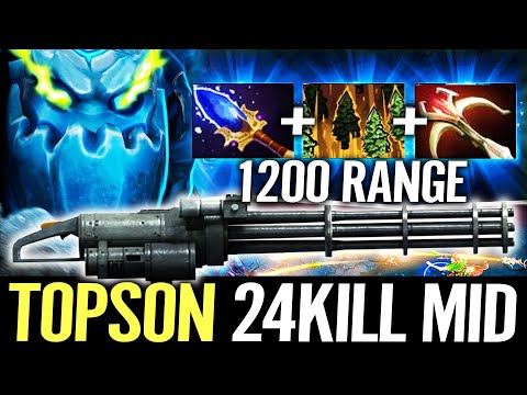 🔥 TOPSON Tiny 24Kills MID Machine Gun Meta — Aghanim + Daedalus 1200 Range Tree Volley Dota 2 Pro