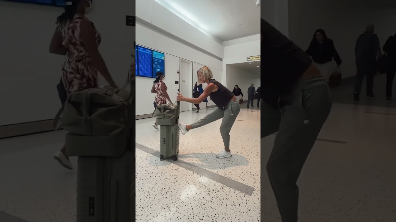 Need to stretch while traveling? Use your suitcase!