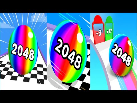 Ball Road 2048 vs Ball Run 2048 vs Ball 2048 Game All Levels Gameplay Android, iOS