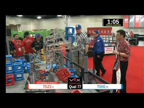 2015 VEXU Q77 - TGZ3 vs TSH2 - 38 to 36-Division Div-VEX U-VEX Worlds 2015