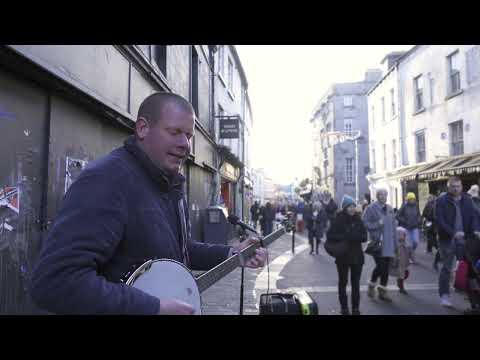 Robin Hey Busking in Galway Ireland - The Roses O' Prince Charlie