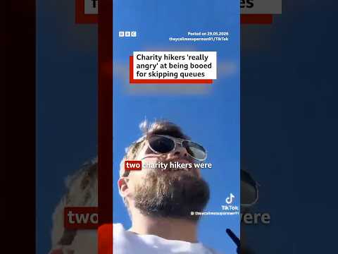 Charity hikers 'really angry' at being booed for skipping queues at Yr Wyddfa summit. #BBCNews