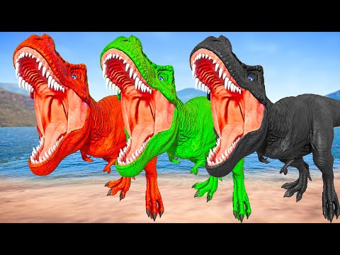 T-REX COLOR PACK vs INDOMINUS REX vs CARNOTAURUS COLOR PACK vs CHOMPER - Jurassic World Evolution
