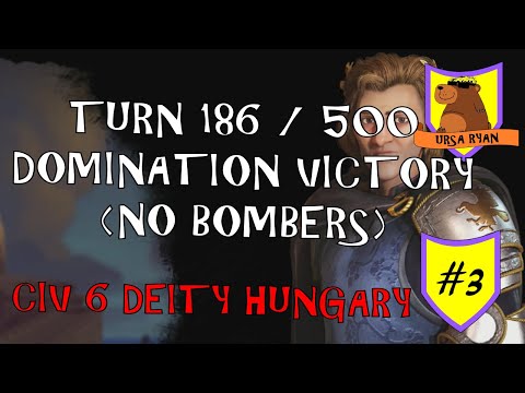 Just a Turn 186 Deity Domination Victory (Without Bombers) #3 – Deity Hungary (Civ 6 Frontier Pass)