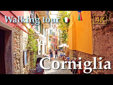 Corniglia (Liguria), Italy【Walking Tour】History in Subtitles - 4K