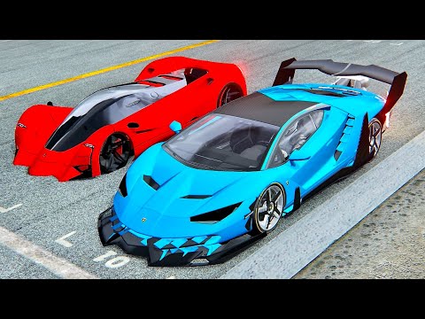 Lamborghini Centenario GTR vs Ferrari Marte 2050 Concept - Drag Race