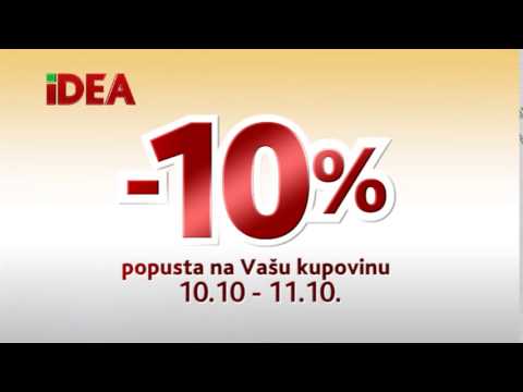 IDEA: -10% za penzionere 10. - 11.10.2016.