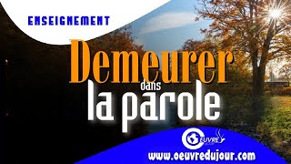 Demeurer dans la parole