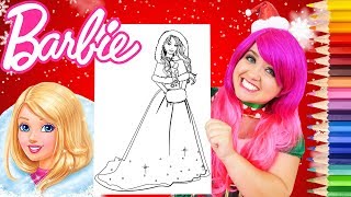 Coloring Barbie Christmas Dress Coloring Page Prismacolor Pencils | KiMMi THE CLOWN