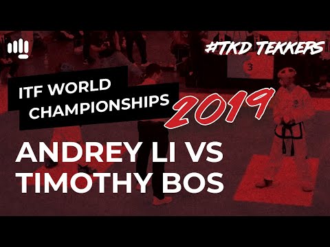 Andrey Li vs Timothy Bos - 3rd Dan Patterns FINAL | ITF Taekwon-Do World Championships 2019