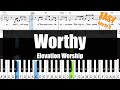 🎹Elevation Worship - Worthy (Key of C) Sheet + Lyrics + Chords Piano Easy Tutorial🎹