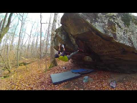 Tishomingo Mississippi bouldering,  Roof Problem, Chickasaw Chop