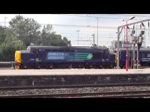 37405 (37425 on the rear) thrashes out of Crewe - 25/08/13