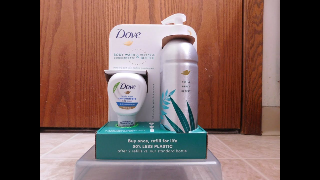 Dove : Body Wash Concentrate & Reusable Bottle (unboxing & review)