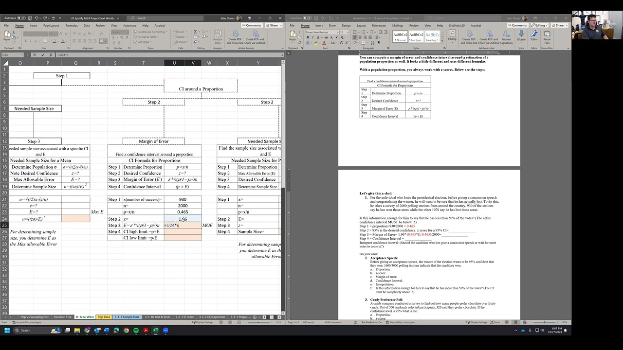 Overview of work worksheet 3-3-1