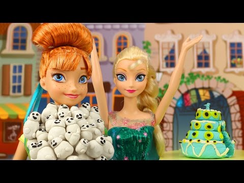 Frozen Fiebre Congelada Muñecos de Nieve Attackan a Anna en su Cumpleaños con Elsa y Kristoff. Video