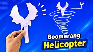 Boomerang Helicopter 🚁 | Amazing Flying Paper Toy | Easy Origami DIY Tutorial