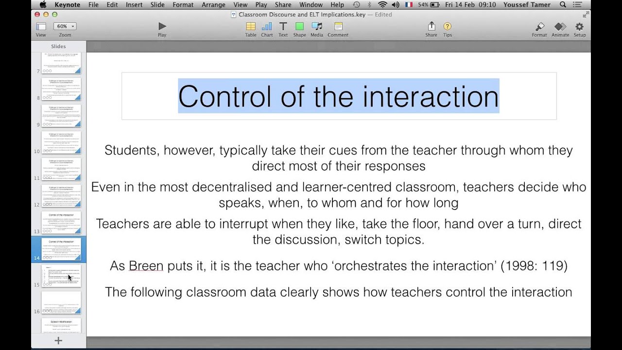 Classroom Discourse for ELT: Part1