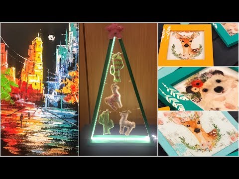 ManosalaObraTv 2018 Programa 92 - Copyade 2018 - Cuadros en Vidrio - Pintura con espátula - Navidad