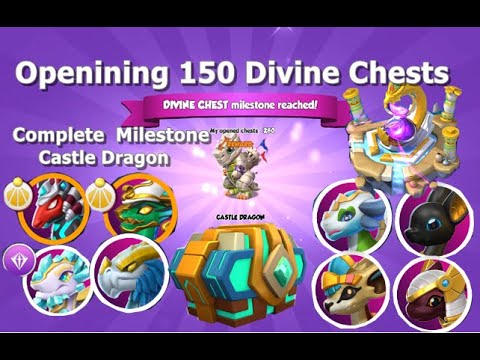 Opening 150 Divine chests-Dragon Mania legends | Chrono Divine Event | Castle Milestone Complete