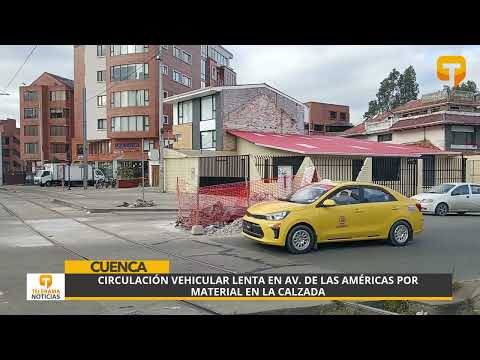Circulación vehicular lenta en av. de las Américas por material en la calzada