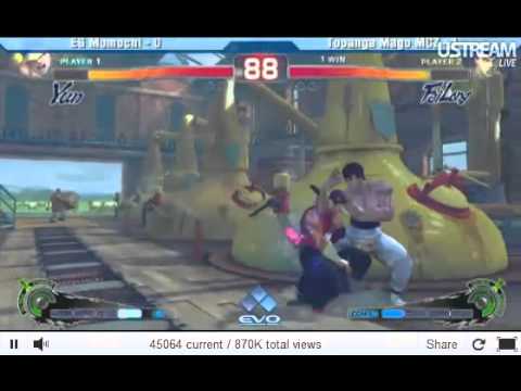 EVO 2011 SSF4 AE Top 32 - Momochi (Yun) vs Mago (Fei)