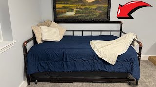 GarveeHome Metal Daybed Review – Sturdy, Stylish & Fits a FULL Twin Trundle!