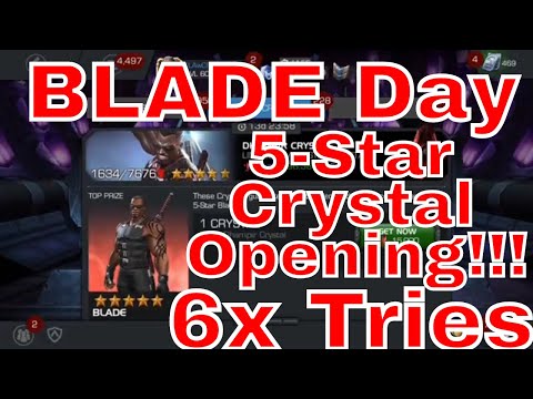 Blade Day 5-Star Crystal Opening!!! 6x tries ..... ***Adjust volume*** ....