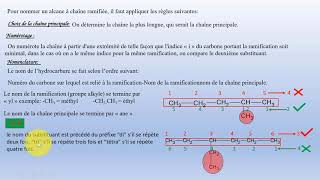 video 5- Nomenclature  des alcanes à  chaîne   ramifiée 1