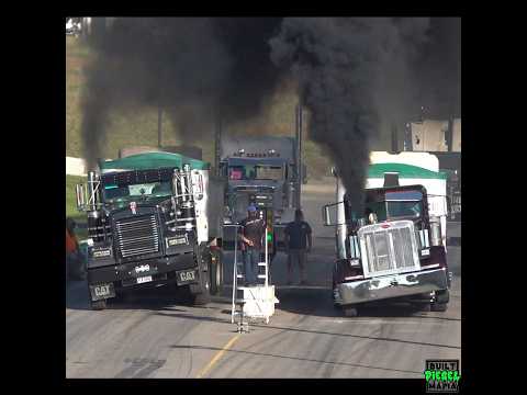 Torgue filled Kenworth on Peterbilt Wheelie Loaded Semi Drag Racing battle royale
